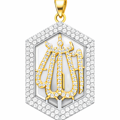 Allah Pendant Necklace - Zircon Arabic Calligraphy Teardrop Pendant