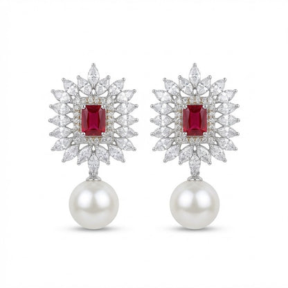 Opal White Pearl Drop Earrings