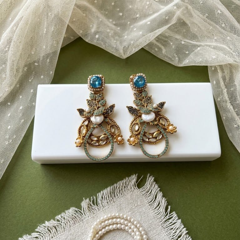 Royal Empress Floral Chandbalis - Riwaaj