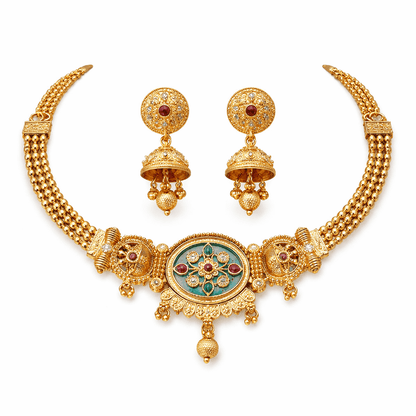 Royal Meenakari Heritage Necklace Set - Riwaaj