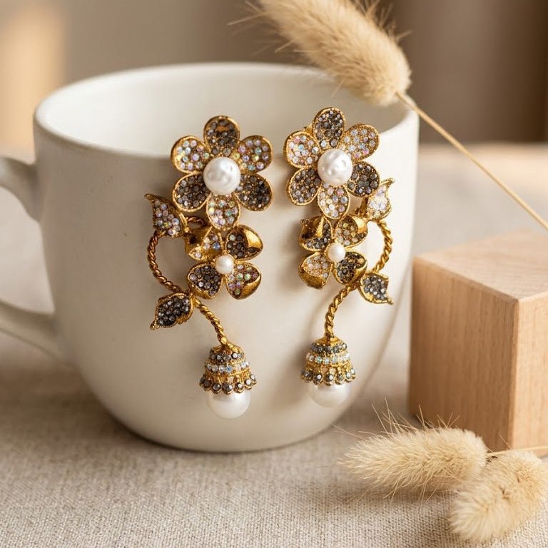 Secret Garden Floral Cascade Earring - Riwaaj