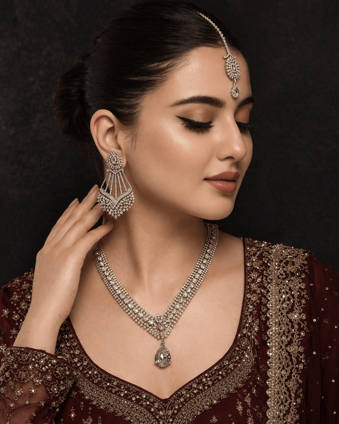 Gold & Crystal Heritage Bridal Set - Riwaaj