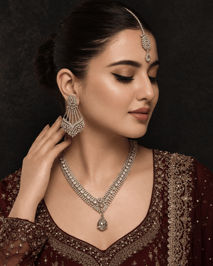 Gold & Crystal Heritage Bridal Set - Riwaaj