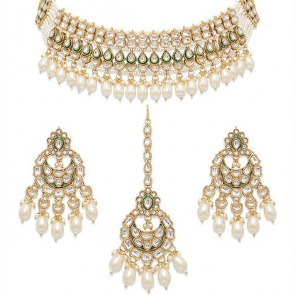 Heritage Kundan Jewelry Set - 4 Piece Gold Plated - Riwaaj