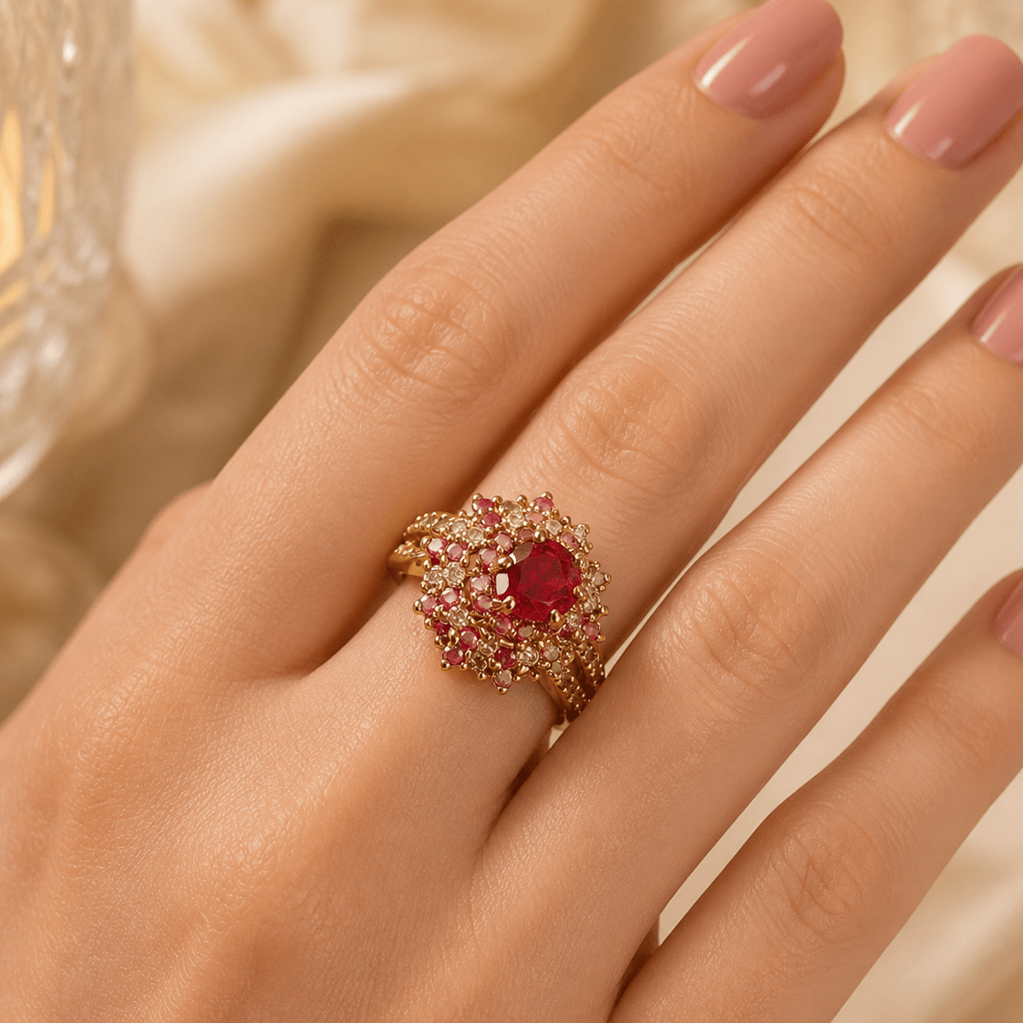 Handcrafted 22k Gold Statement Ametrine Ring - Riwaaj