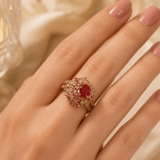Handcrafted 22k Gold Statement Ametrine Ring - Riwaaj