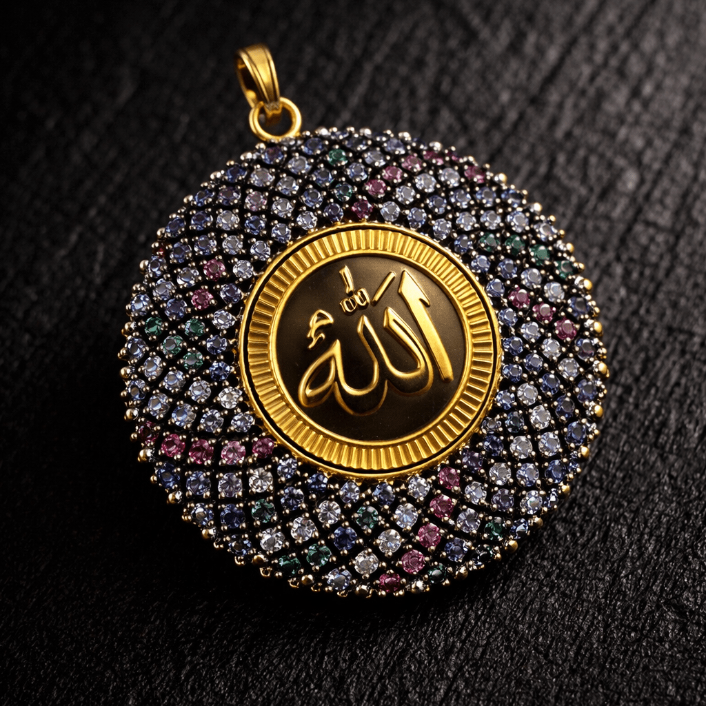 Handcrafted Allah Pendant - Gold Plated Calligraphy Necklace - Riwaaj