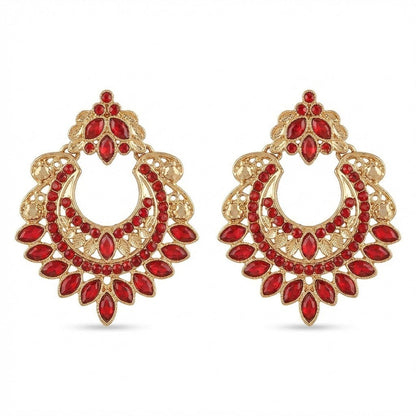Gold Crescent Moon Drop Earrings - Riwaaj