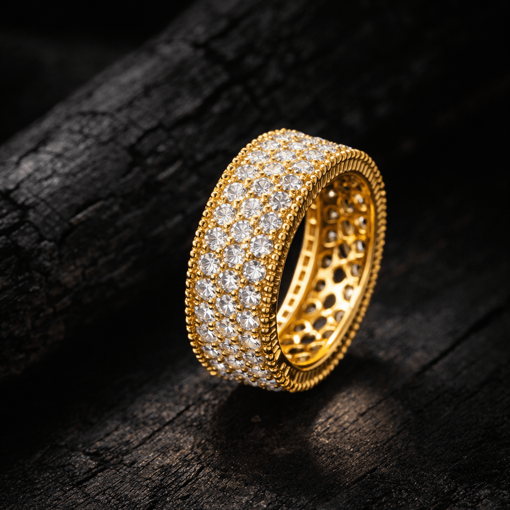 Handcrafted Zirconia Statement Ring | 22K Gold Plated - Riwaaj