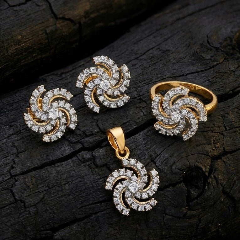 Royal Zirconia Locket Set - Riwaaj