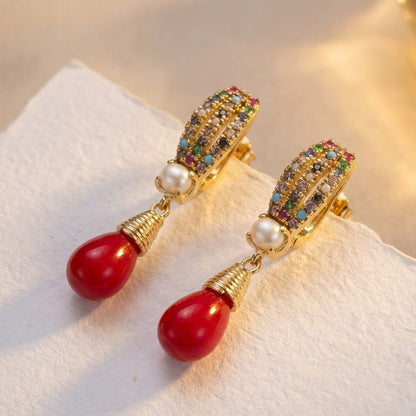 Crystal Drop Earrings - Riwaaj