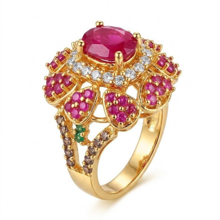 Handcrafted 22k Gold Statement Turkish Aura Ring - Riwaaj