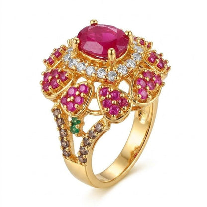 Handcrafted 22k Gold Statement Turkish Aura Ring - Riwaaj