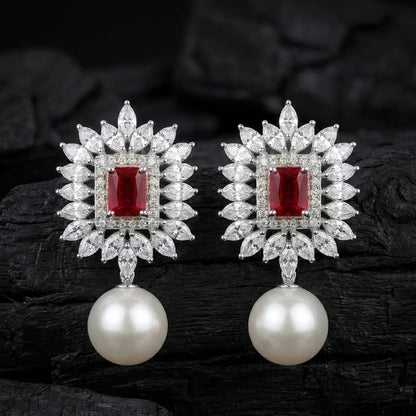 Opal White Pearl Drop Earrings