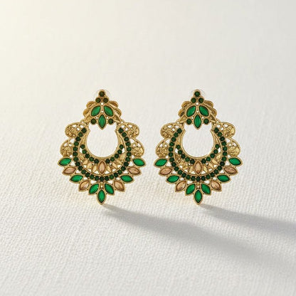 Gold Crescent Moon Drop Earrings - Riwaaj