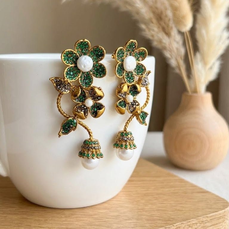 Secret Garden Floral Cascade Earring - Riwaaj