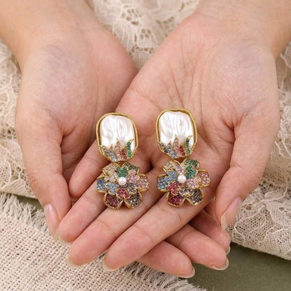 Mother of Pearl Mosaic Blossom Drops - Riwaaj