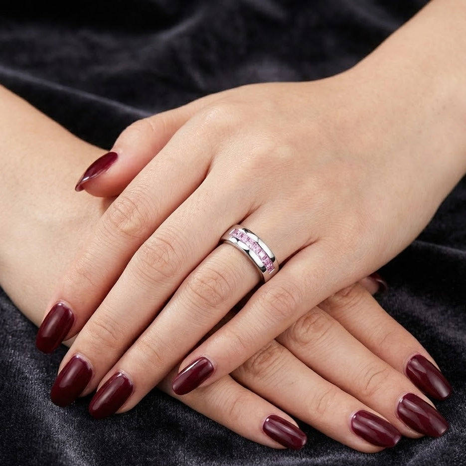 Platinum Challa Ring - Two-Tone Silver  Plated Statement Ring