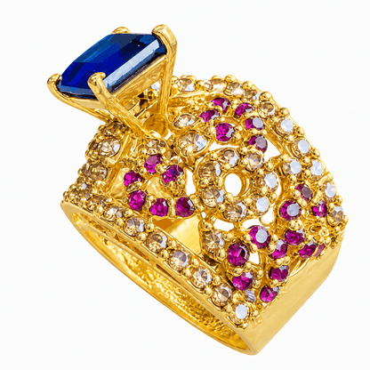 Handcrafted 22k Gold Statement Delightful Ring - Riwaaj