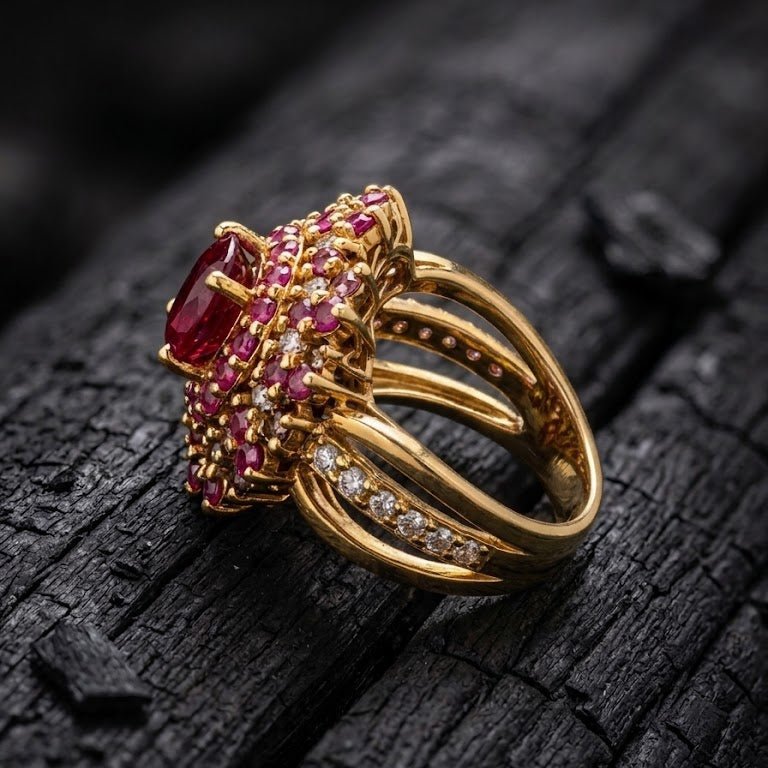 Handcrafted 22k Gold Statement Ametrine Ring - Riwaaj