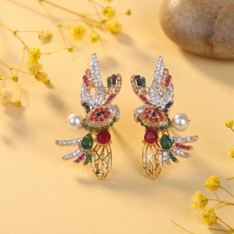 Elegant Parrot Earring - Riwaaj