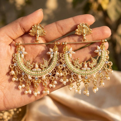 Designer - Crafted Half - Cut Peacock Earrings - Riwaaj