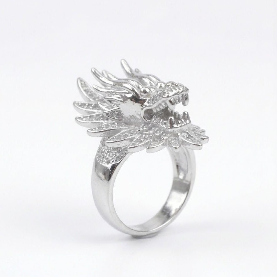 Flying Dragon Ring - Silver Statement Ring with Stones - Riwaaj