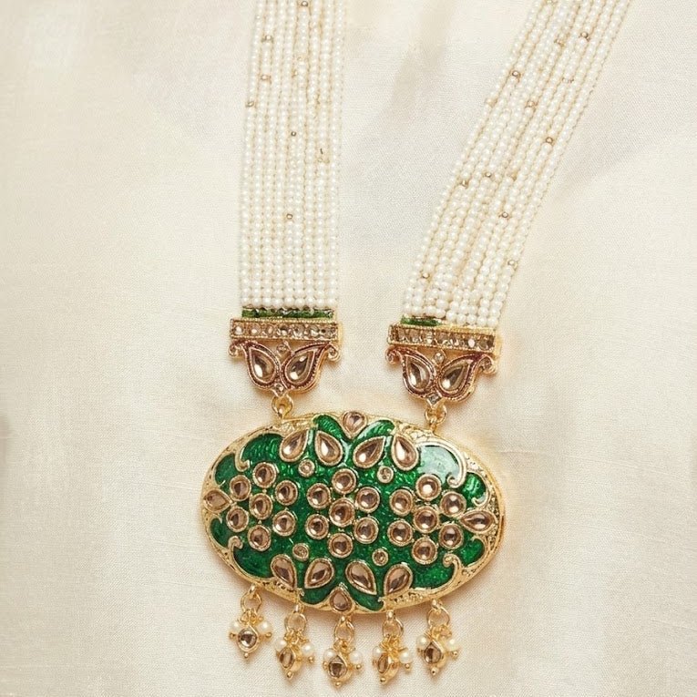 Firdaus Luxury Pearl Mala & Earring Set - Riwaaj