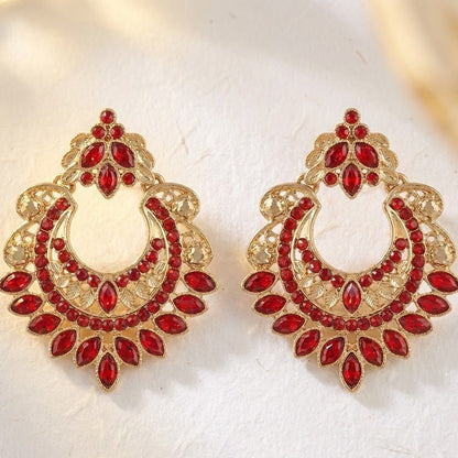 Gold Crescent Moon Drop Earrings - Riwaaj