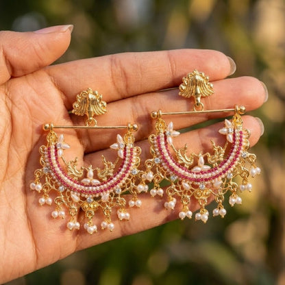 Designer - Crafted Half - Cut Peacock Earrings - Riwaaj