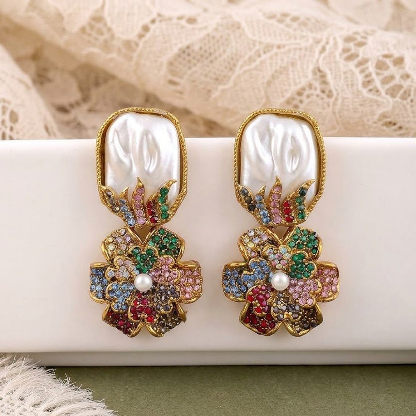 Mother of Pearl Mosaic Blossom Drops - Riwaaj
