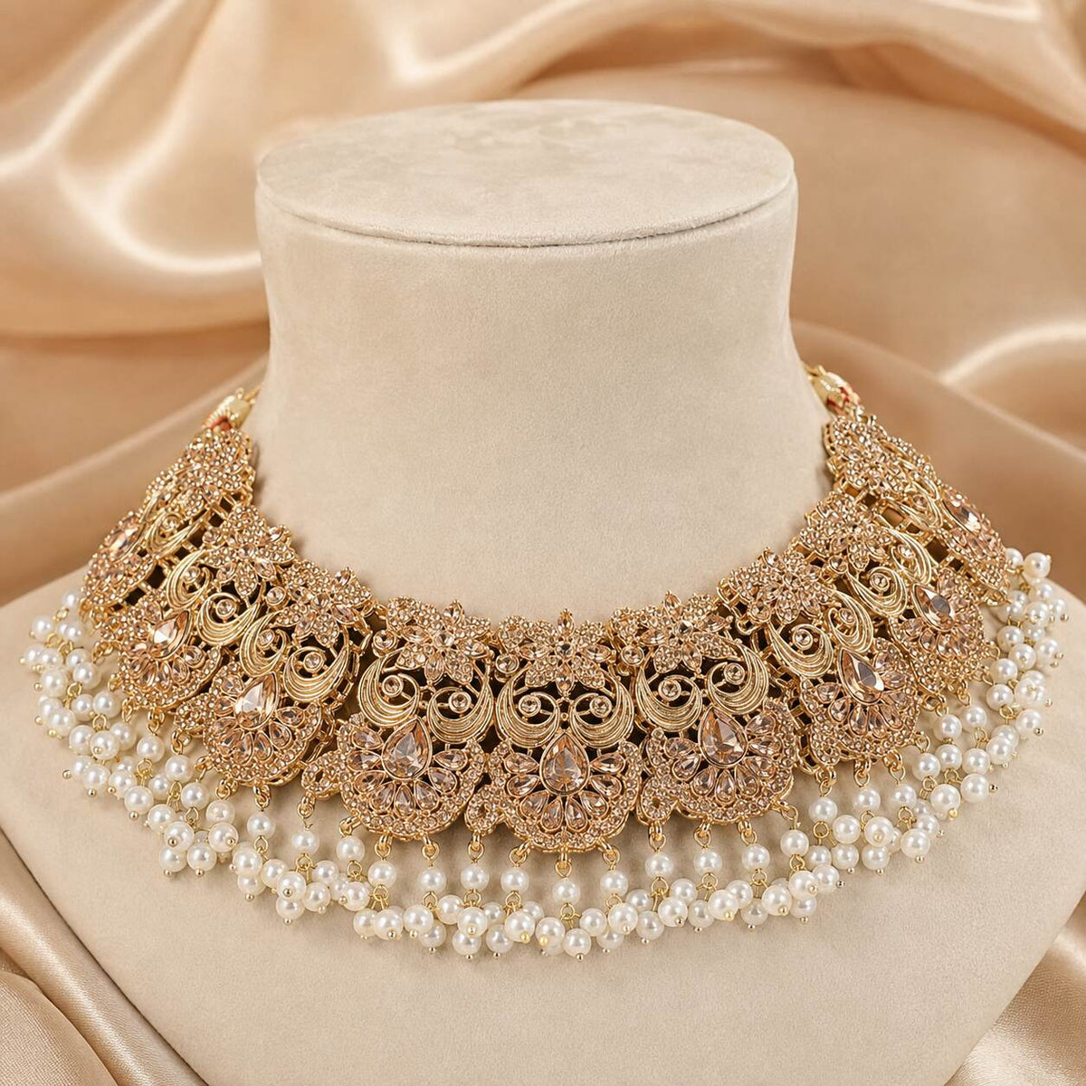 Noor-e-Sahar Champagne bridal jewellery 05