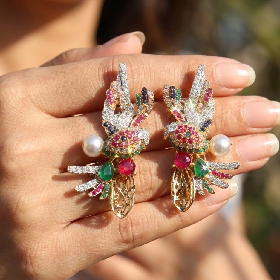 Elegant Parrot Earring - Riwaaj