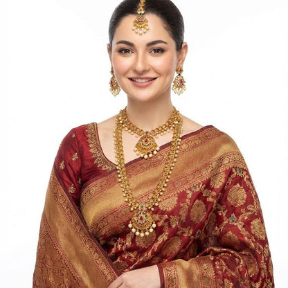 Royal Palace Double - Layer Set - 4 Piece Gold Plated Jewelry - Riwaaj