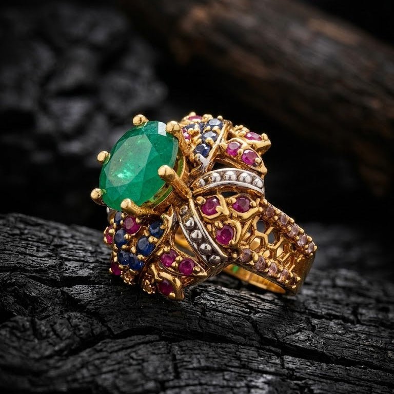 Handcrafted 22k Gold Statement Cluster - Riwaaj