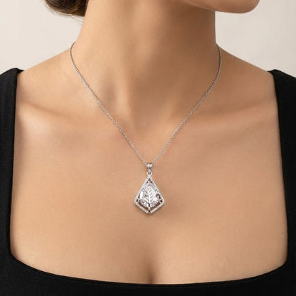 Silver Plated Leaf Teardrop Jewelry Set - Pendant & Earrings