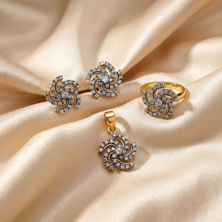 Royal Zirconia Locket Set - Riwaaj