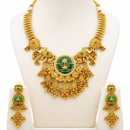 Mughal Garden Elephant Heritage Set - Hand - Carved Gold Plated - Riwaaj