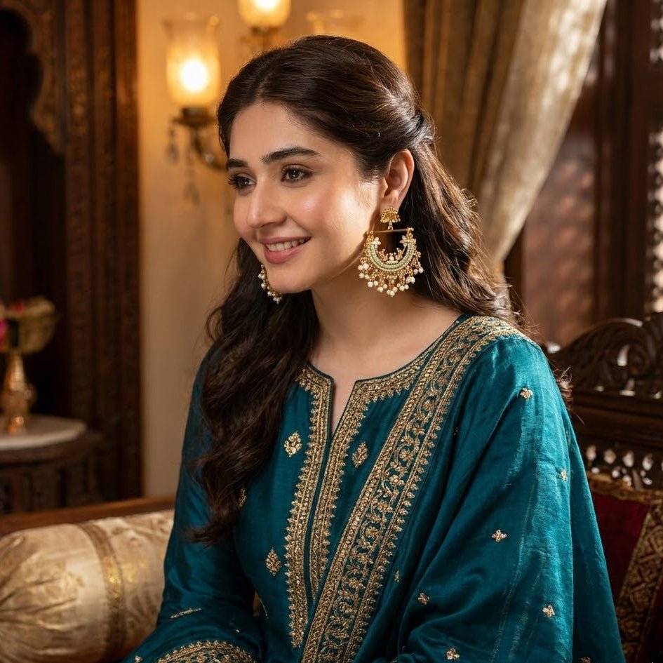 Designer - Crafted Half - Cut Peacock Earrings - Riwaaj