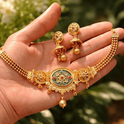 Royal Meenakari Heritage Necklace Set - Riwaaj