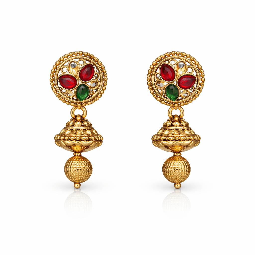 Vintage Temple - Inspired Gold Necklace Set - Riwaaj