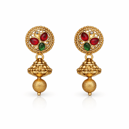 Vintage Temple - Inspired Gold Necklace Set - Riwaaj