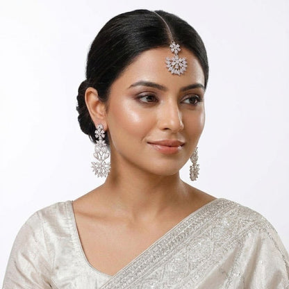 Crystal Blossom Earrings & Teeka - Riwaaj