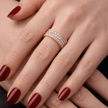 Handcrafted Zirconia Statement Ring | 22K Gold Plated - Riwaaj