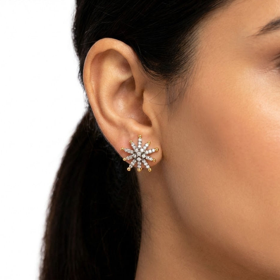 Rhinestone Flower Studs