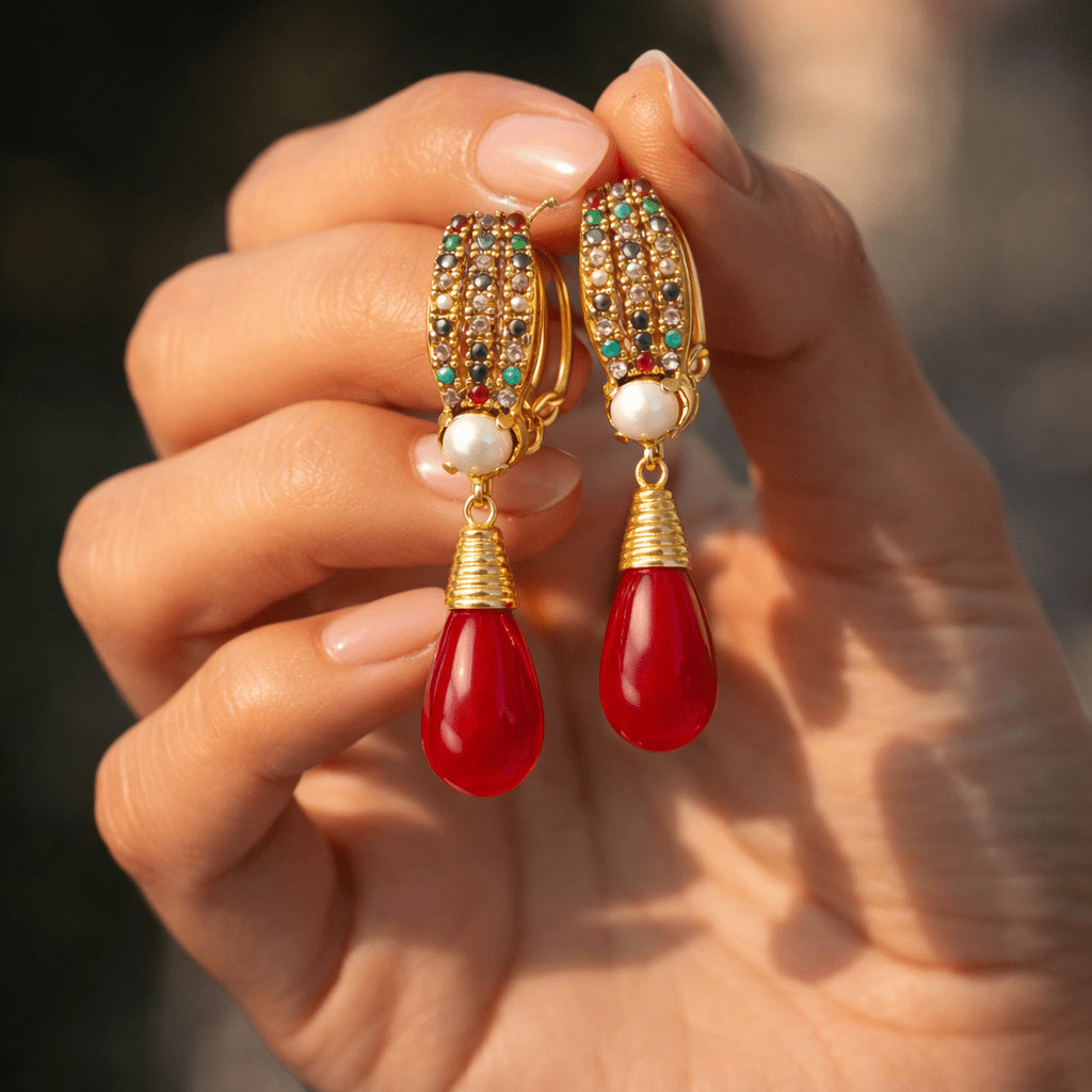 Crystal Drop Earrings - Riwaaj