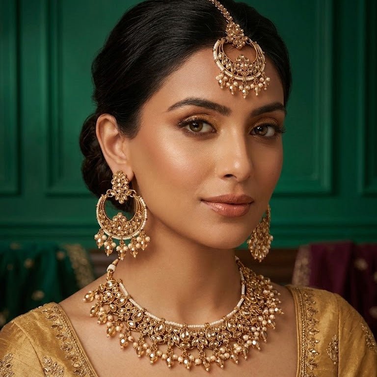 ELZARA EARRING AND TEEKA SET - Riwaaj