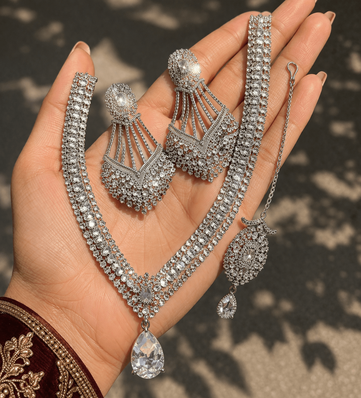 Gold & Crystal Heritage Bridal Set - Riwaaj
