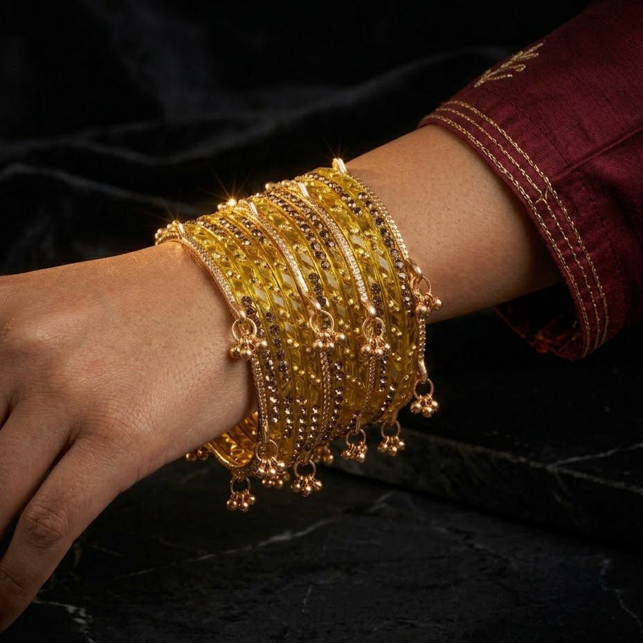Kashmiri Ghungroo & Yellow Glass Chooriyan - Riwaaj