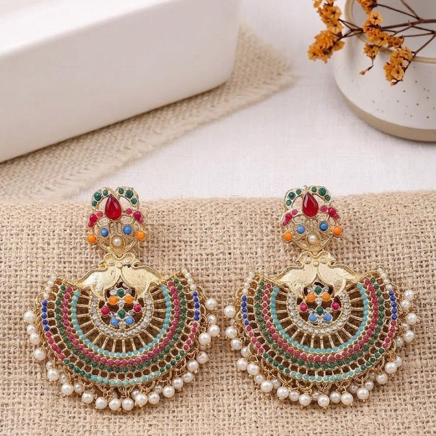 Heritage Naurattan Crescent Moon 3 - Piece Choker Set - Riwaaj